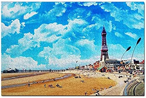 England The Blackpool Tower Jigsaw Puzzle For Adults 1000 Piece Wooden Travel Gift Souvenir 70x50CM