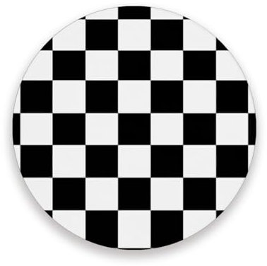 Dessous de verre absorbant rond en céramique noir et blanc antidérapant décoration de salon décoratif avec support en liège