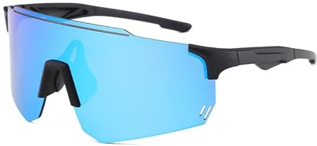 Long Keeper Sport Fahrradbrille Sonnenbrille für Damen Herren Radsport Sonnenbrille Schnelle Brille UV400 Sportbrille (Schwarz Blau)
