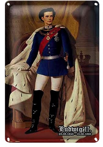 Blechschild | Ludwig II. | König von Bayern | Nostalgie | 12 cm x 18 cm