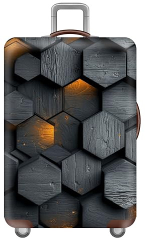 Elastisch KofferhüLle KofferschutzhüLle,Cyberpunk-Stil,Reisekoffer SchutzhüLle Mit ReißVerschluss,Koffer Cover Waschbar GepäCkabdeckung 18-32 Zoll,Kinder,Jungen,MäNner (Sechseck,XL(29-32inch))