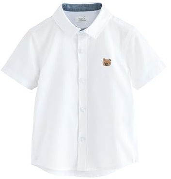NEXT Jungen Standard Kurzärmeliges Oxford-Hemd White Character 92-98