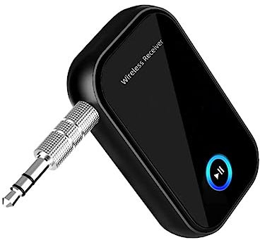 LOORGVEL Adaptador De Audio Inalámbrico Receptor para Automóvil y Hogar Compatible Dispositivos Aux Manos Libres y Larga Duración De Batería