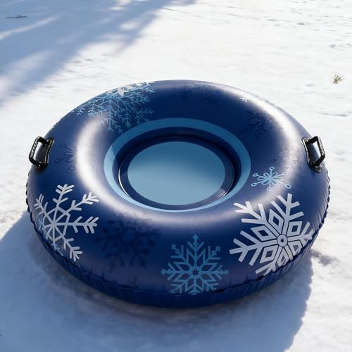 Schneerutschen Für Kinder Erwachsene 110cm Snow Tube Schneeschlitten Schneespielzeug Aufblasbarer PVC Schneeschlauch Aufblasbare Schlitten Winter Schneerohr Mit Griffen Für Outdoor Rodelaktivitäten