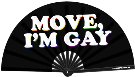 Move I'm Gay Hand Clack Fan, Bamboo Hand Fan