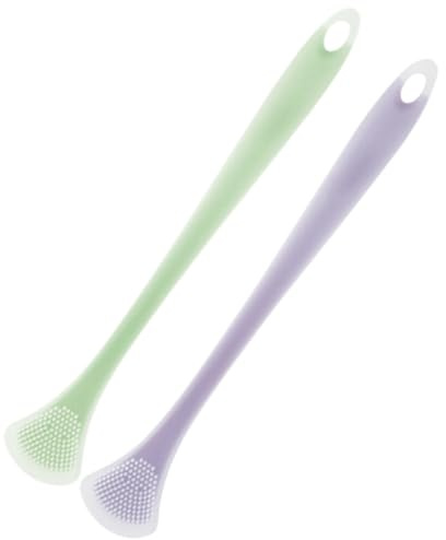CLISPEED Pulitore Lingua, Raschietto la Lingua in Silicone e Nailon, 2 Pezzi, per Adulti, Rimuove Residui di Cibo, Igiene Orale Quotidiana