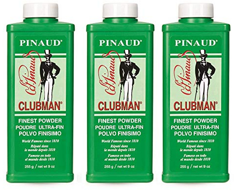 Clubman Pinaud Finest Powder – Classic Body Powder for Men, Moisture Absorbing Aftershave, Barbershop Scent, 9 oz x 3 Packs