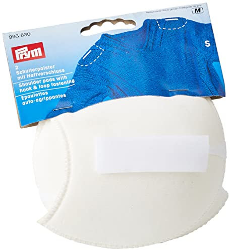 Prym weiß 993830 Schulterpolster Raglan Haftverschluß PA S, Polyester, S 110 x 100 x 11 mm, 2 Stück