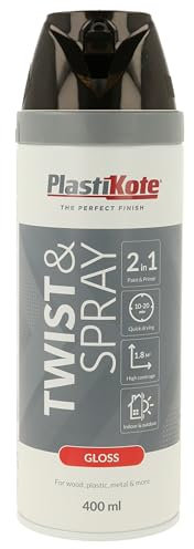 Plasti-kote Premium Spray Paint Gloss 400ml Black