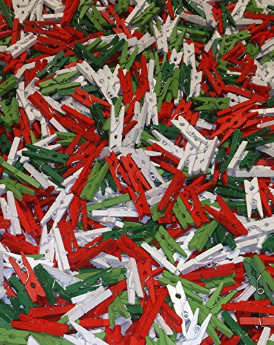 celloexpress Christmas Mix 25mm Mini Wooden Craft Pegs - Scrapbooking, Display Photos & Keepsakes (Pack of 25)