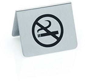 getgastro 6 Stück Nichtraucher Schild 5,5 x 5 x 3,5 cm – Rauchverbot Schild beidseitig graviert – Hinweisschild für Gastronomie, Büro, Hotel – Tischaufsteller für Außen- und Innenbereich