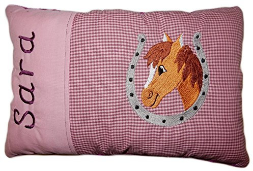 Momelie Großes lila Schmusekissen * Kuschelkissen * Pferd * mit Namen Bestickt * ca. 25 * 40 cm groß * SK-li_0041