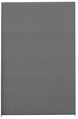 Gartenfreude Zaun, Polyrattan Element Alu Rahmen, wetterfest, zweiseitig geflochen, grau, 120x4x180 cm, 2550-1001-056