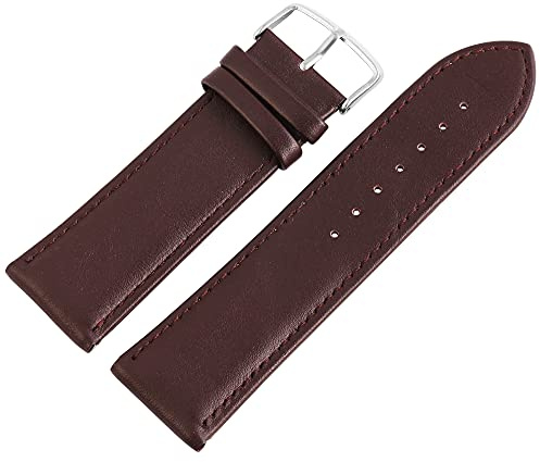 Excellanc Uhrenarmband Ersatz Armband Leder Ziernaht Dornschließe Breite 12-26 mm