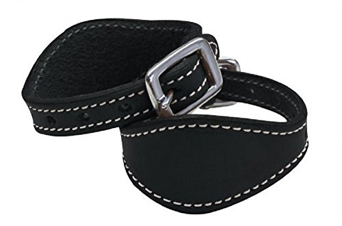 Showman Black Leather Double Stitched Western Saddle Stirrup Hobbles