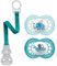 MAM Skin Soft Silikon Schnuller 6-16 Mo, 2er Set, inkl. Sterilisiertransportbox & NIP Schnullerband
