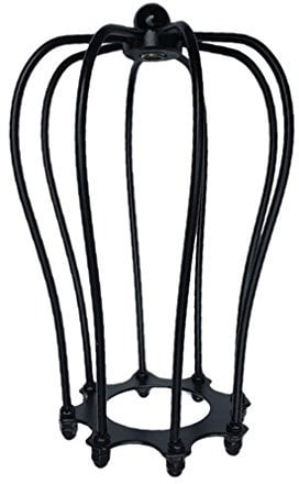 Metalldraht-Lampenschirm, Vintage-Stil, industriell, schwarz, antiker Messing-Kronleuchter, Lampenschirm, Wandleuchter, Deckenleuchte, Hängelampe, für Café, Zuhause, Salon, UK (schwarz)
