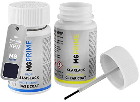 MG PRIME Peinture voiture kit de stylo retouche pour Renault KPN Gris Titanium Nacre Metallic/Titanium-Grau Perleffekt de base de vernis de 50ml par flacon