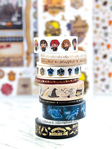 Paper House Productions Harry Potter Washi Tape Bundle enthält fünf 15 mm Rollen, fünf 5 mm Rollen, dekoratives Klebeband, SET0013
