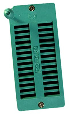 28 Pin ZIF IC Test DIP Socket Pitch Narrow - Green, 2.54mm