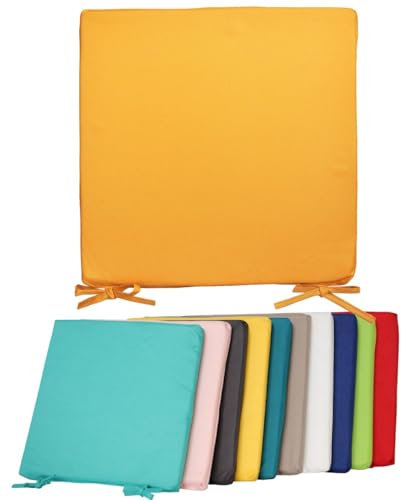 Coen Bakker Jack Outdoor Stuhlkissen 40x40cm Lounge Kissen Wasserfest Sitzkissen Garten Lotus Effekt, Farbe:Gold