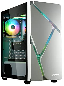 ENERMAX MARBLESHELL MS30 BLANC - Boîtier PC Gamer ARGB - Moyenne Tour ATX Fenêtre en verre trempé - Ventilateurs ARGB