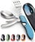 Orblue 4-in-1 Camping Cutlery Set, Portable Travel Cutlery Set with Pouch, Stainless Steel Spoon, Fork, Knife & Bottle Opener Combo Set, 2-Pack Blue