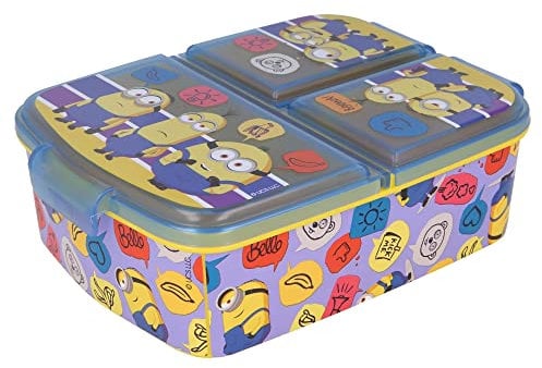 Stor Minions 2 | Brotdose mit 3 Fächern für Kinder - Kinder-Lunchbox - Snackbox - Dekorierte Lunchbox, Estándar