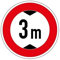Aufkleber Verkehrszeichen Durchfahrtshöhe 3,0m Fahrzeuge StVO Schild Folie Ø5-30cm Made in Germany, Größe: Ø5 cm