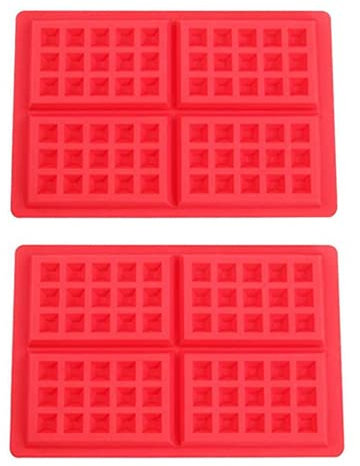 Selecto Bake Silicone Rectangular 4 Cavity Waffles Pan Cake Baking Mould Pack of 2