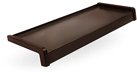Seiletech.de Fensterbank Aluminium + Pulverbeschichtet | 50 cm | Bronze RAL 8017 | Tiefe 15 cm | Wetterfest | Inkl. PVC Endkappen | Fensterbrett | Aussenfensterbank | Outdoor | Fenstersims | Aussen