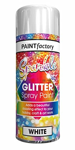 Classic Signature - 2 x Glitter White Spray Paint 200ml Decorative, Creative, Dazzling Effect to Your Hobby Art and Craft Use