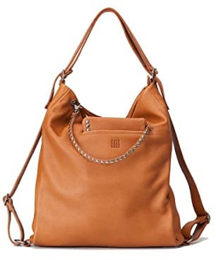 Biba Tasche für Damen aus echtem Leder, Rucksack Leather Brewton BET4L, Kurzer und langer Griff, Reißverschluss, Echtes Rindsleder, Lederfarbe