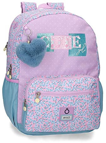 Enso Cute girl Mochila Escolar para Portátil 15,6 Morado 32x42x14 cms Poliéster 18,82L