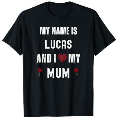 Lucas Ich liebe meine Mutter Süßer persönlicher Muttertag T-Shirt
