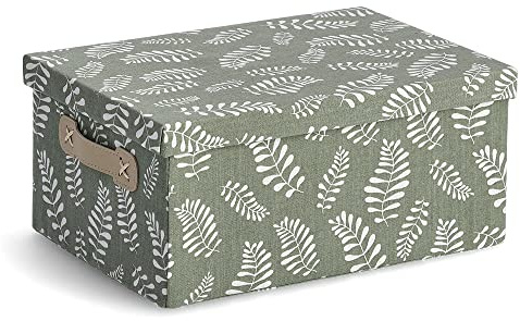 Zeller 14465 Aufbewahrungsbox Leaves, Baumwolle/Polyester, ca. 36 x 26 x 16,5 cm