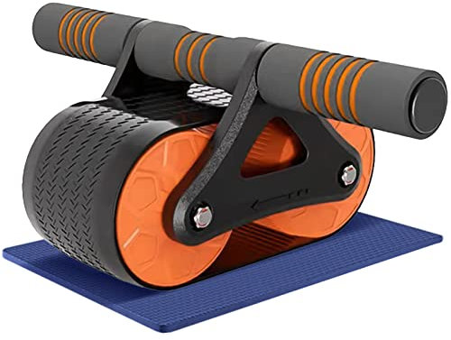 LAPONO Bauchtrainer Automatisches Rebound Abdominal Wheel,Bauchmuskeltrainer Bauchroller Stabilen Ab Roller Doppelrädern mit Kniematte für Männer und Frauen Zuhause Bauchmuskeltraining (Orange)