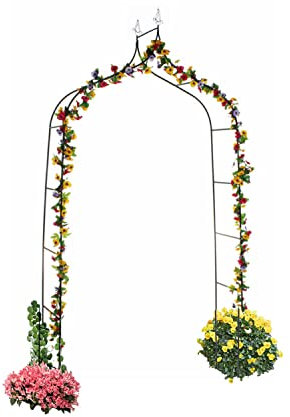 AAMEN Gothic Garden Arch, Metal Pergola Arbor, Garden Trellis Panels Support for Climbing Frame, Arch Backdrop Stand, Metal Garden Gate, Balloon Arch Frame For Wedding Arch, Birthday Decoration