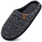 ONCAI Pantofole da Uomo Invernali strisce, Comoda Memory Foam Calde Scarpe da Casa Con Suola Antiscivolo Nero Taglia 49