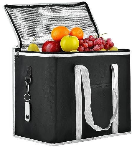 TMBMLPP Cooler Box, Insulated Picnic Bag, Foldable Cool Bag for Camping Travel BBQ, Black