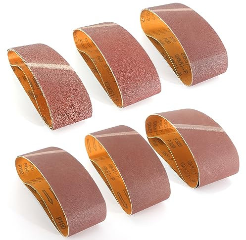 WooZuu 12PCS Sanding Belt 75 x 533mm, Abrasive Sandpaper Belts 40 80 120 180 240 320 Assorted Grit for Metal, Wood, Wall, Furniture, 3 x 21inch Belt Sander Polishing and Grinding