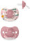 Suavinex Confezione 2 Ciucci con Tettina in Silicone Simmetrica SX Pro, per Bambini +18 Mesi, Ciuccio neonato, con Tettina Piatta e Flessibile, Walk in the Park Rosa