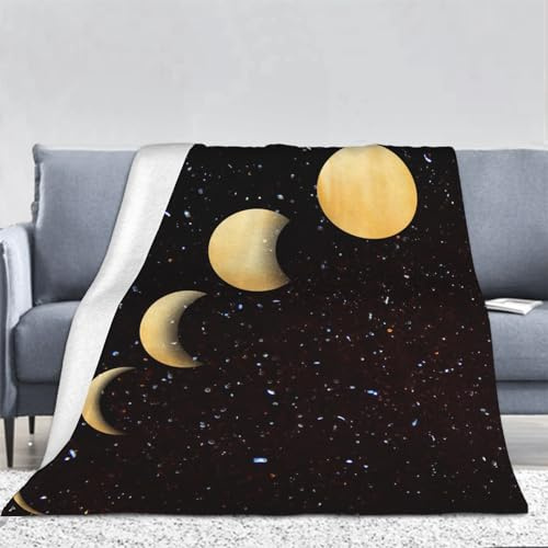 3D Mond Kuscheldecke Flauschig Flanell Cartoon Thema Decken Wohndecke Flanelldecke Sofadecke Couchdecke Geschenke für Kinder Erwachsener Decke 150x200cm