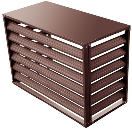 Cubre Aire Acondicionado Exterior Cubierta De Aire Acondicionado Aluminio Rejilla Aire Acondicionado con Persianas Escondido Antirrobo, 1.5P,2-3P (Color : Coffee Color, Size : 1.5P 100x50x70cm)