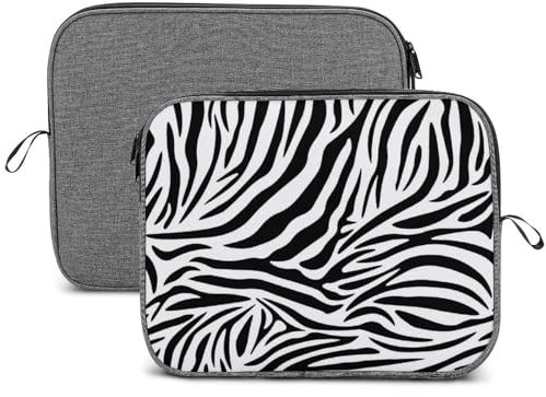 13 Zoll tragbare Laptoptasche, schwarz, einfache Zebra-Laptophülle für Laptops oder Tablets
