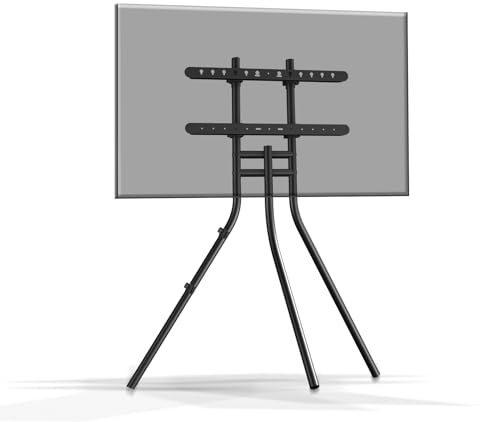 HILLPORT TV Stand with Tripod Base for 42-86 inch Flat Screens, Height Adjustable TV Art Bracket Tripod for Living Room w/Cable Ties, MAX Load Capacity 143.3 LBS YS613B
