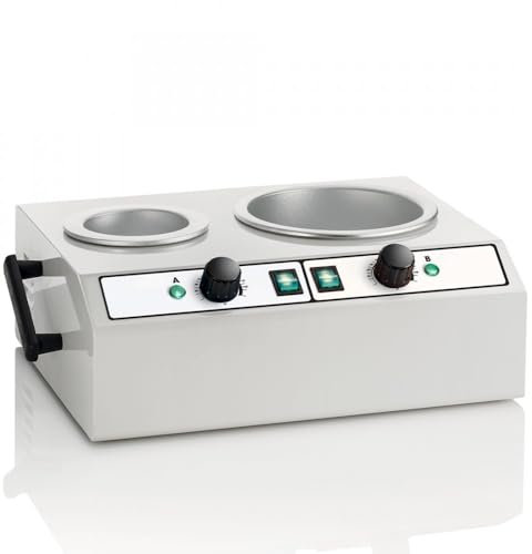Xanitalia Scalda Cera Professionale in Acciaio con Doppia Vasca da 1000 Watt