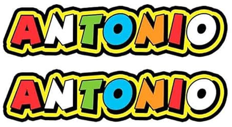 GamesMonkey® - Adesivo stile Vale THE DOCTOR - 2 pezzi - Varie Dimensioni - gara cross pista auto moto stickers (Antonio, 15x3 cm)