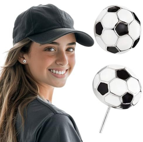 Fußball Bolzen Ohrringe, Sterling Silber Sport Ohrringe für Frauen Mädchen, hypoallergen Fußball Ohrringe Sport Ohrringe für Teenager Mädchen Fan Geschenke Sportliebhaber (Soccer)