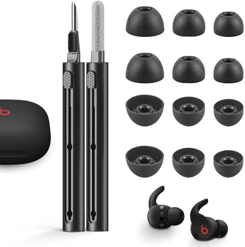 6 pares de almohadillas de repuesto para Beats Fit Pro/Beast Studio Buds con bolígrafo de limpieza, sin dolor de silicona, ajuste antideslizante en la funda, compatible con auriculares Beats Fit Pro y